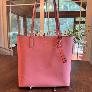 Kate Spade Jana Saffiano Leather Large Tote Shoulder Bag Peachy Rose K8150